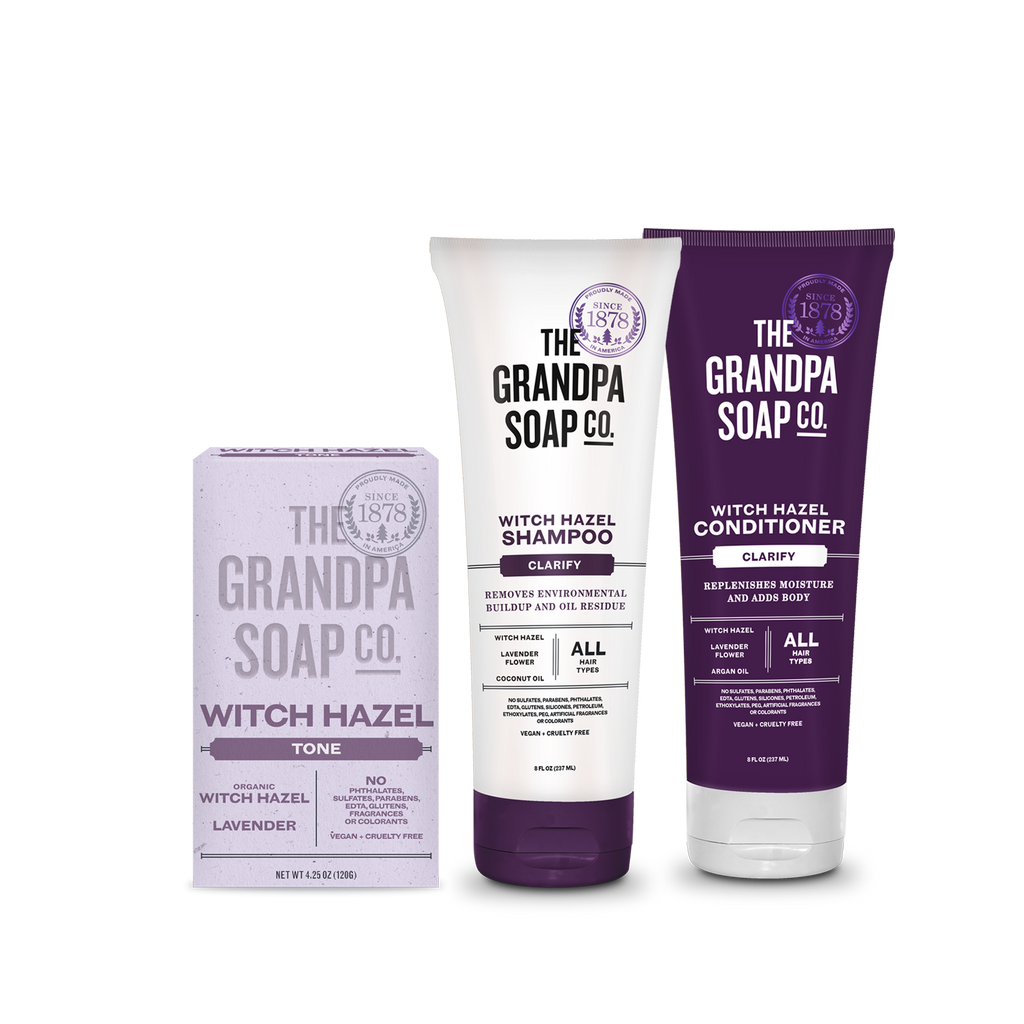 Witch Hazel Bar Soap and Haircare Bundle – The Grandpa Soap Company